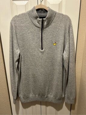 Masters Clubhouse Collection Italian Cashmere Quarter Zip Sweater , Large